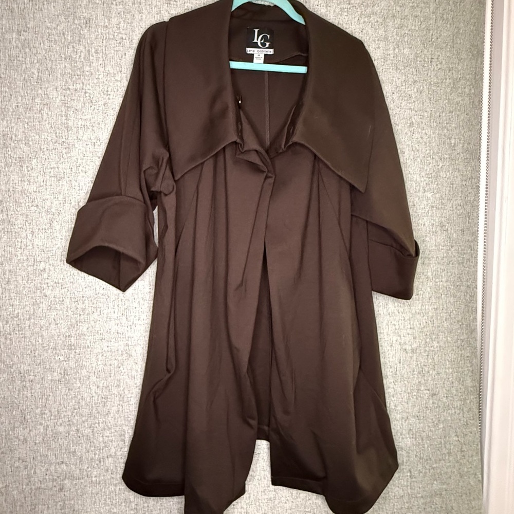 LG Women's Brown Cape Cardigan Sweater Plus Size 16‎